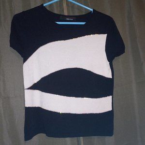 Black Shirt with White Abstract Design